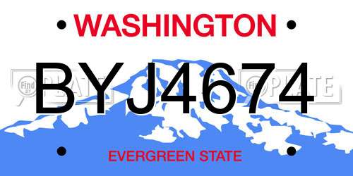 BYJ4674 Washington License Plate