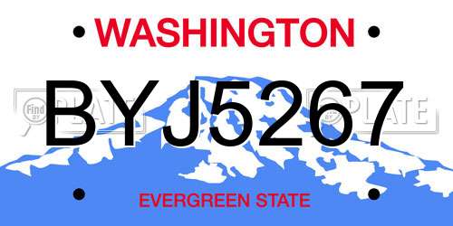 BYJ5267 Washington License Plate
