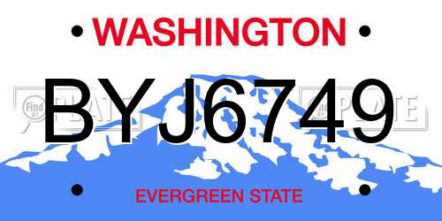 BYJ6749 Washington License Plate