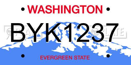 BYK1237 Washington License Plate