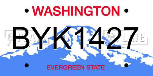 BYK1427 Washington License Plate