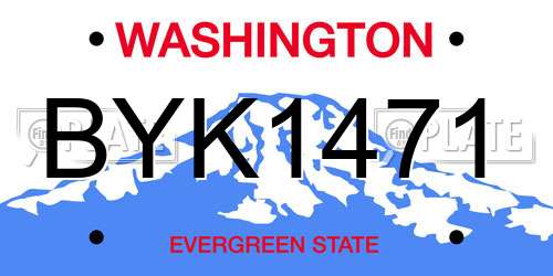 BYK1471 Washington License Plate