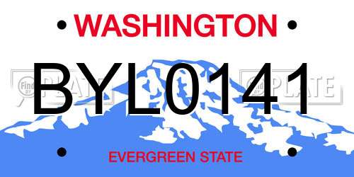 BYL0141 Washington License Plate
