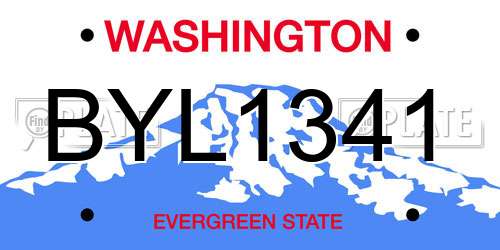 BYL1341 Washington License Plate