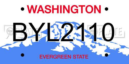 BYL2110 Washington License Plate