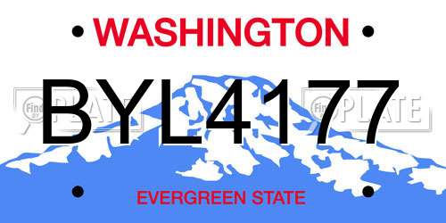 BYL4177 Washington License Plate