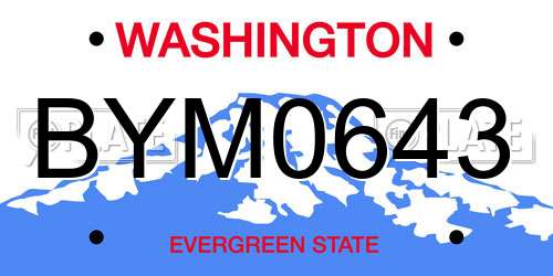 BYM0643 Washington License Plate