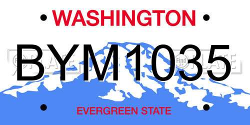 BYM1035 Washington License Plate