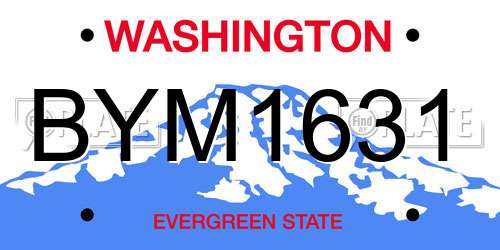 BYM1631 Washington License Plate