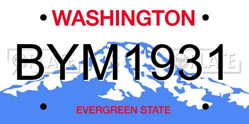 BYM1931 Washington License Plate