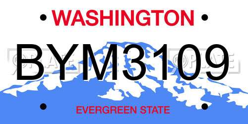 BYM3109 Washington License Plate