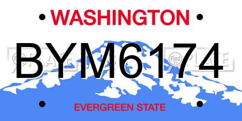 BYM6174 Washington License Plate