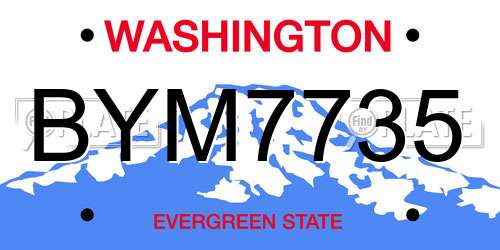 BYM7735 Washington License Plate