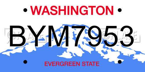 BYM7953 Washington License Plate