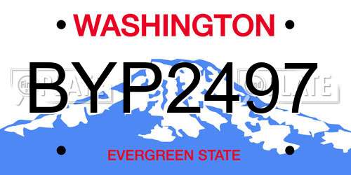 BYP2497 Washington License Plate