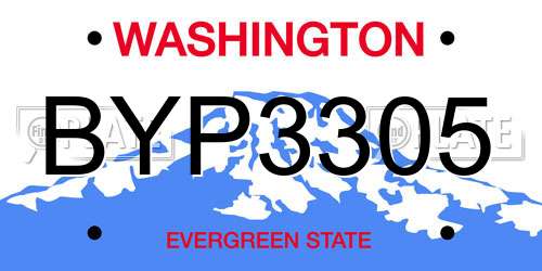 BYP3305 Washington License Plate