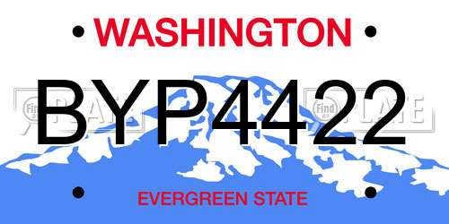 BYP4422 Washington License Plate
