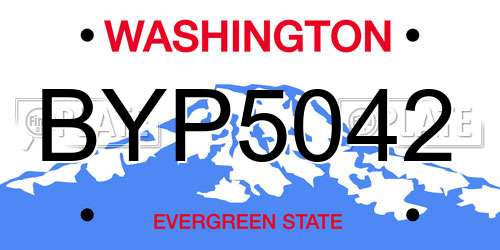 BYP5042 Washington License Plate
