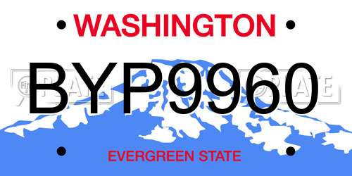 BYP9960 Washington License Plate