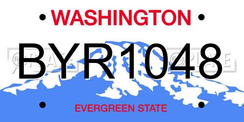 BYR1048 Washington License Plate