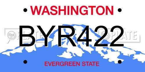BYR422 Washington License Plate