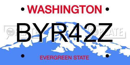 BYR42Z Washington License Plate