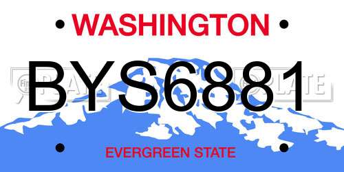 BYS6881 Washington License Plate