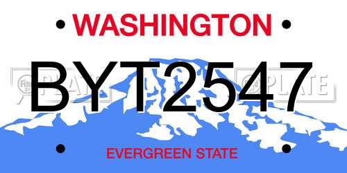 BYT2547 Washington License Plate