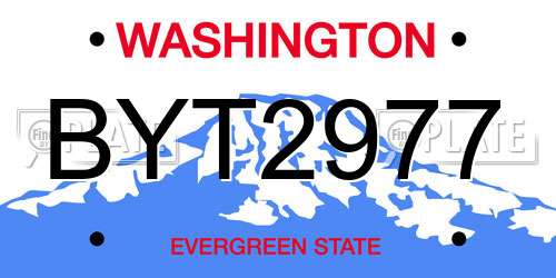 BYT2977 Washington License Plate