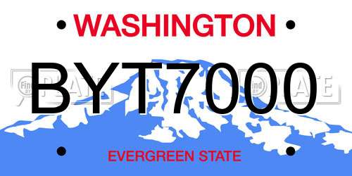 BYT7000 Washington License Plate