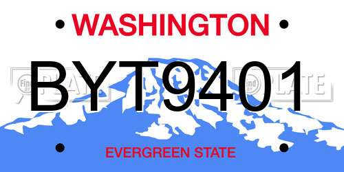 BYT9401 Washington License Plate