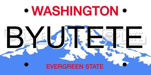 BYUTETE Washington License Plate