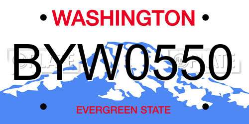 BYW0550 Washington License Plate