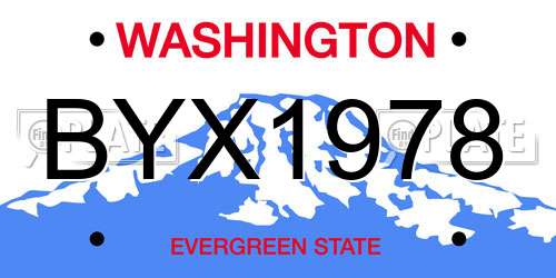 BYX1978 Washington License Plate