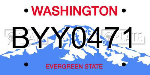 BYY0471 Washington License Plate