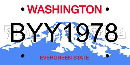 BYY1978 Washington License Plate