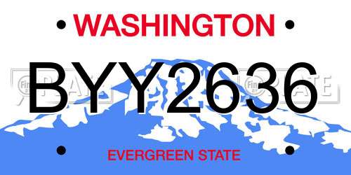 BYY2636 Washington License Plate