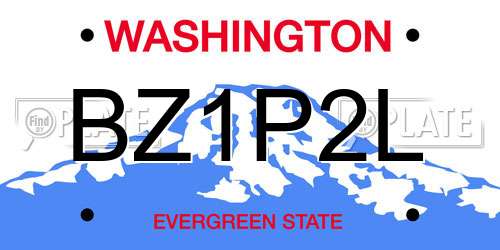 BZ1P2L Washington License Plate