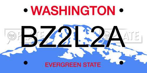 BZ2L2A Washington License Plate