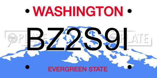 BZ2S9I Washington License Plate