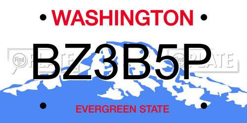 BZ3B5P Washington License Plate