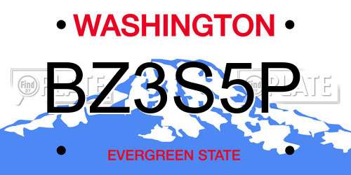 BZ3S5P Washington License Plate