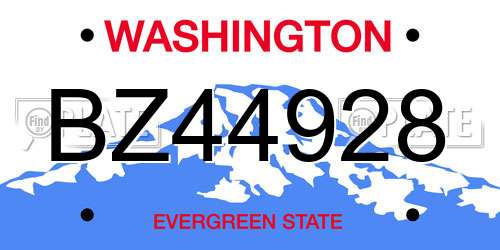 BZ44928 Washington License Plate