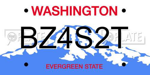 BZ4S2T Washington License Plate