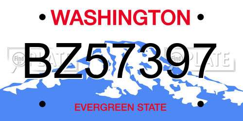 BZ57397 Washington License Plate