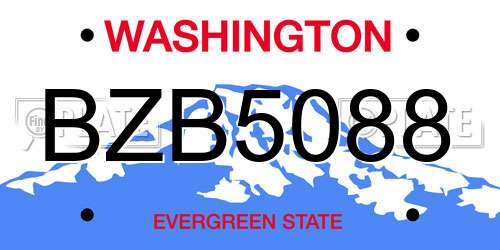 BZB5088 Washington License Plate