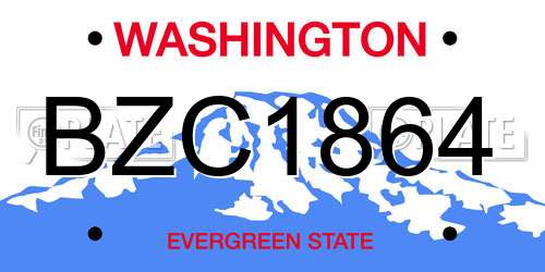 BZC1864 Washington License Plate