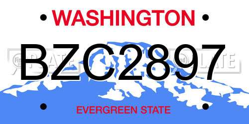 BZC2897 Washington License Plate