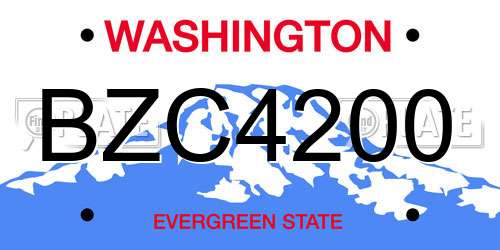 BZC4200 Washington License Plate
