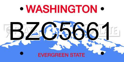 BZC5661 Washington License Plate